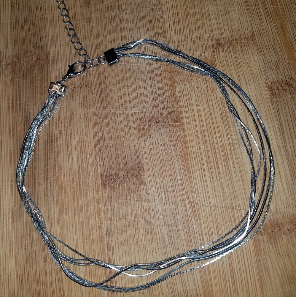 American Eagle Multi Strand Silver Choker